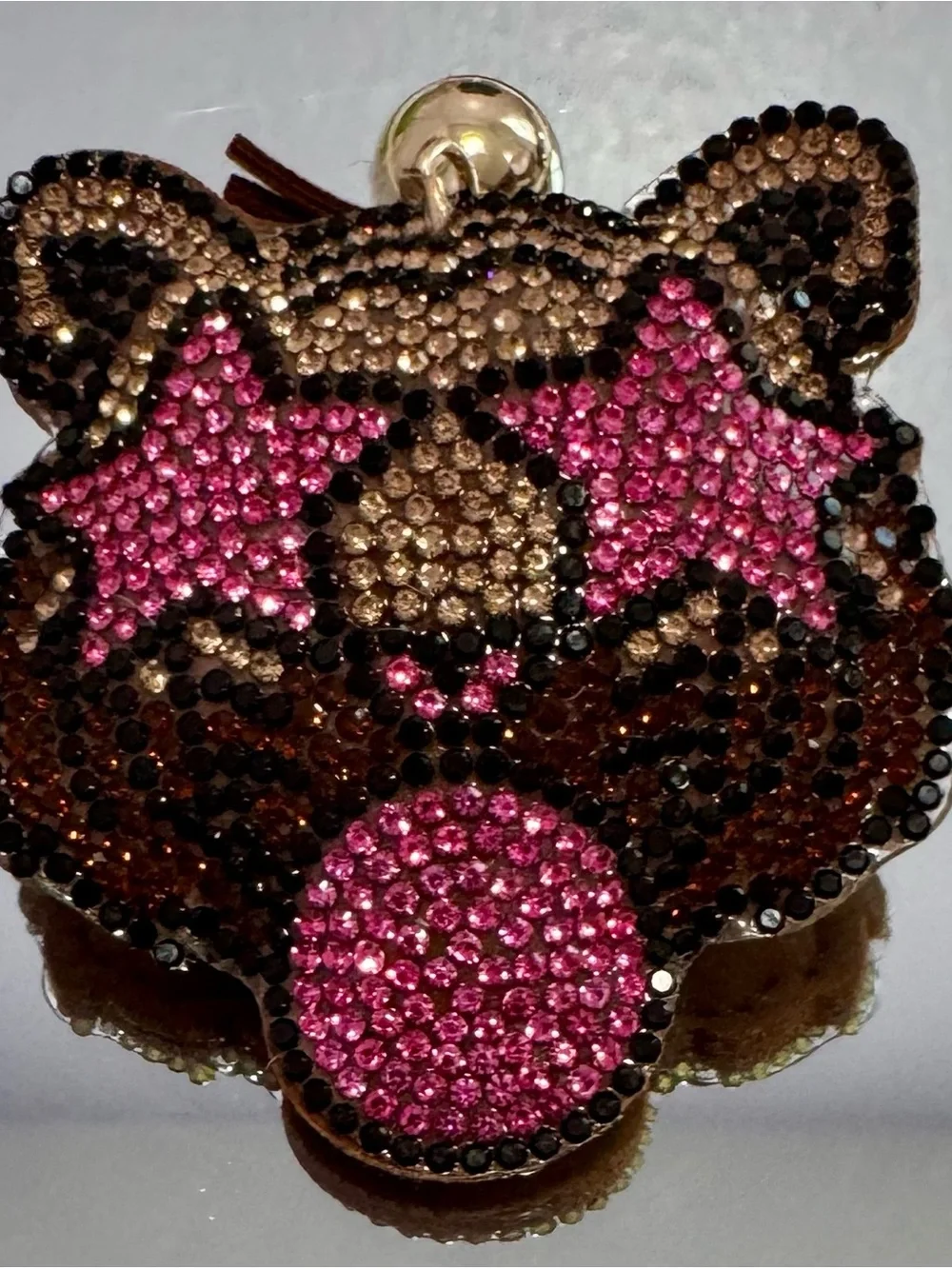 New Brown/Pink Crystal Dopamine Tiger Keychain Bag Charm